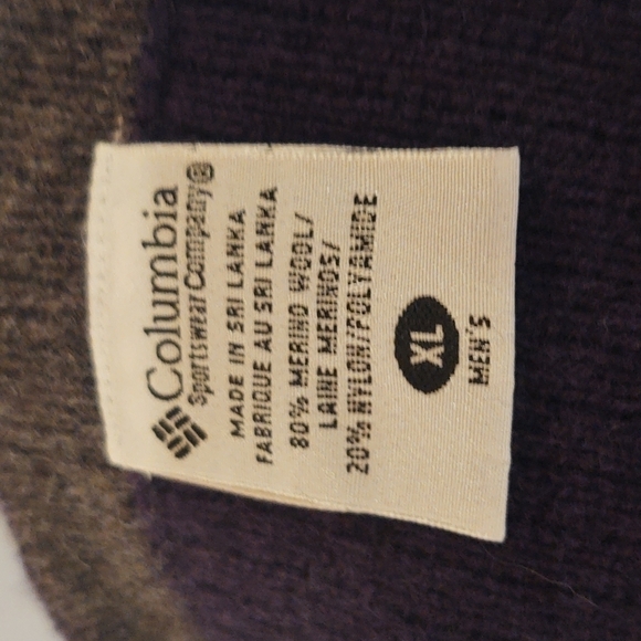 Vintage Columbia Navy Merino Wool Blend Ribbed Sweater Sz XL - Picture 10 of 10